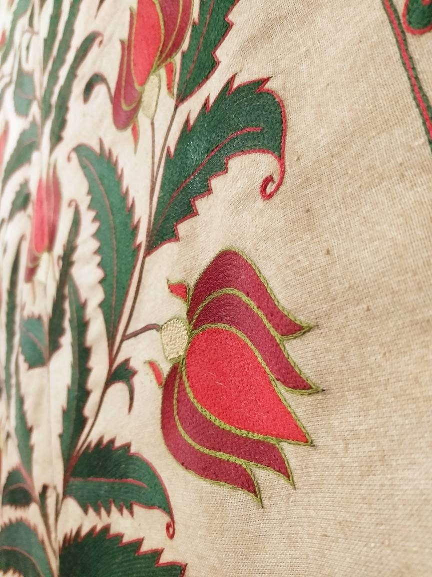 Hand Made Embroidey Wall Hanging Mughal Flower Tree Of Life - Image 4