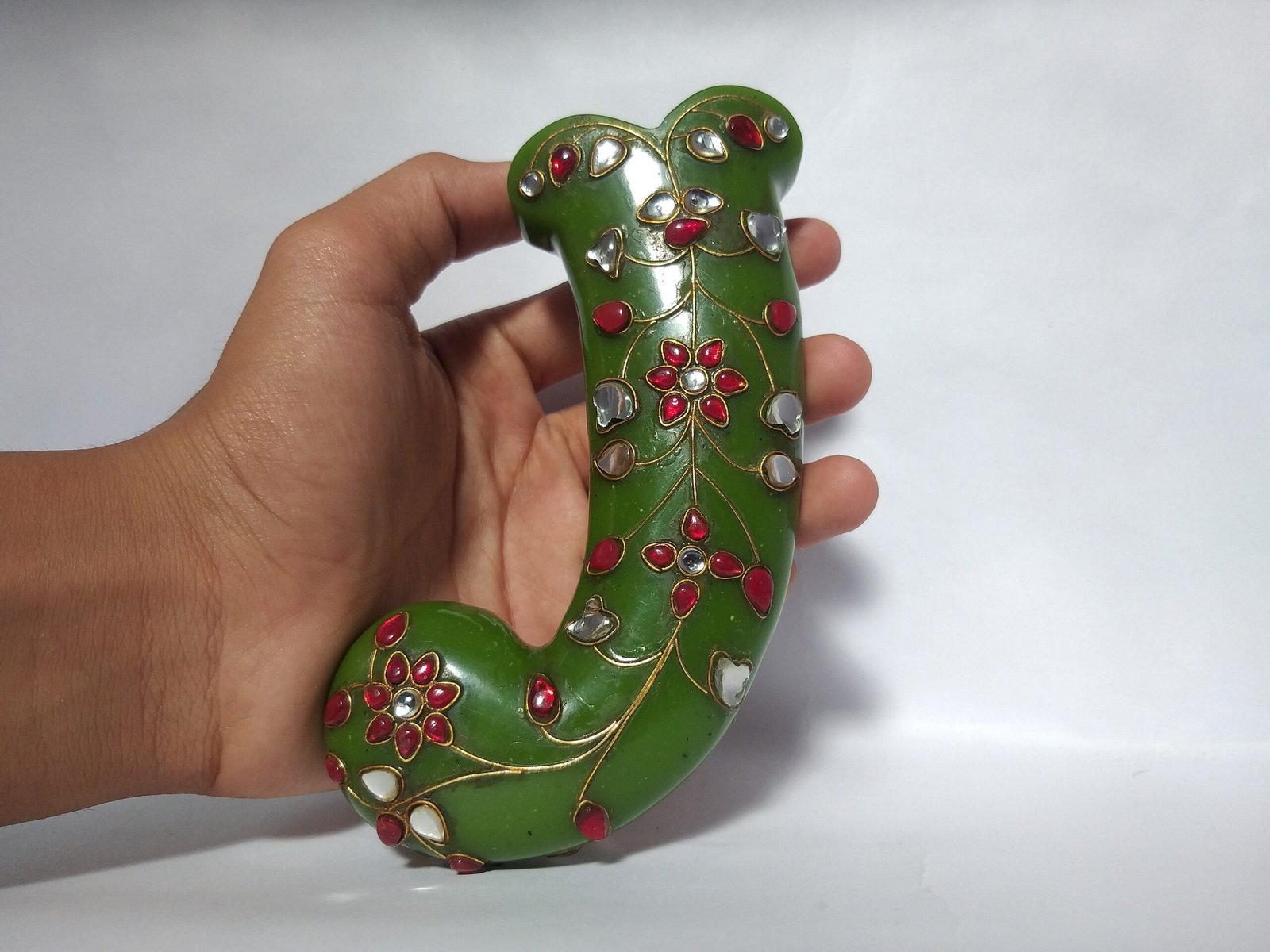 Mughal Dagger , Handmade Mughal Design studded Dagger , Mughal Floral Design Dagger , Mughal khanjar Dagger , Antique khanjar , Mughal stone