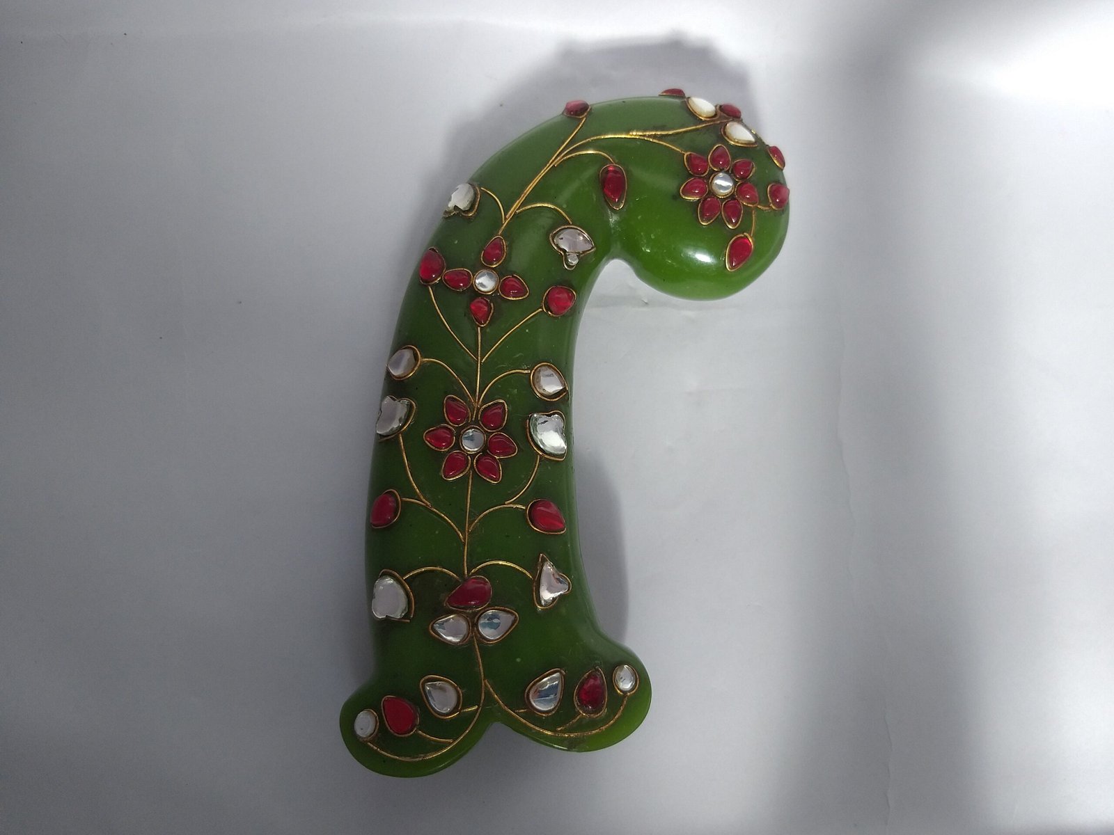 Mughal Dagger , Handmade Mughal Design studded Dagger , Mughal Floral Design Dagger , Mughal khanjar Dagger , Antique khanjar , Mughal stone - Image 5