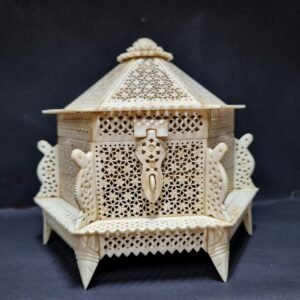 Handcrafted Camel Bone Jewelry Box (Jali Work) with Intricate Engravings , Handmade Mughal Bone Box , Mughal Jewelry Box