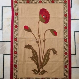 Handmade Embroidery Wall-hanging, Mughal Flower, Tree of life, Indian embroidery textile, home décor Wall-hanging,Suzani Embroidery,Wall art