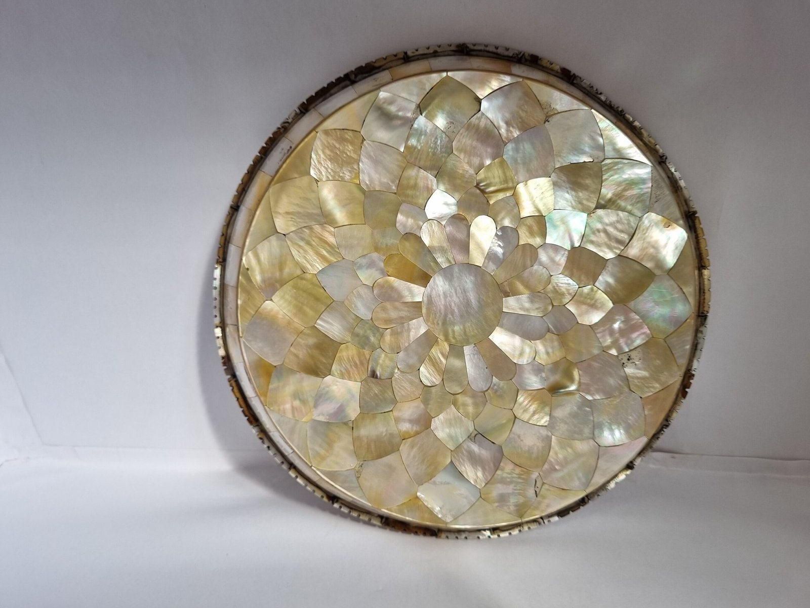 Beautiful Mother of Pearl Plate , Gujarat, Islamic Mughal Design Antique Finishing Plate , Mughal Plate For home Decor , handicrafts MOP - Image 8