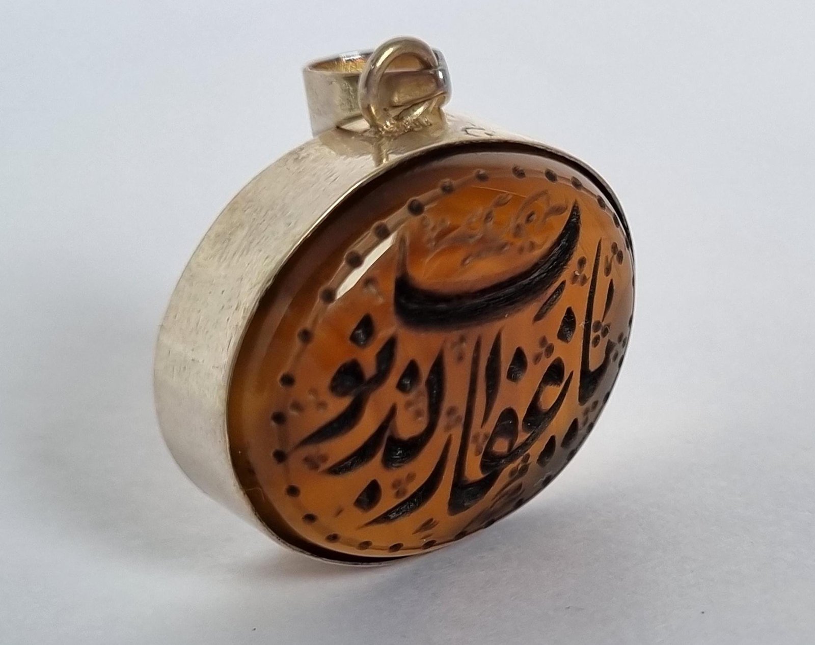 Islamic Aqeeq Pendant , Islamic Jewelery ,ALLAH Name Necklace,Pendant Akik, Natural Aqeeq Pendant, Engraved Aqeeq Pendant,silver aqeeq gift - Image 2