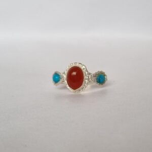 Natural Red Aqeeq (Agate) Ring, Aqeeq Ring ,Red Agate Ring, Yemeni Aqeeq Ring,aqeek Ring,Turquoise & Aqeeq Ring,Aqeeq Jewelry, Everyday Ring