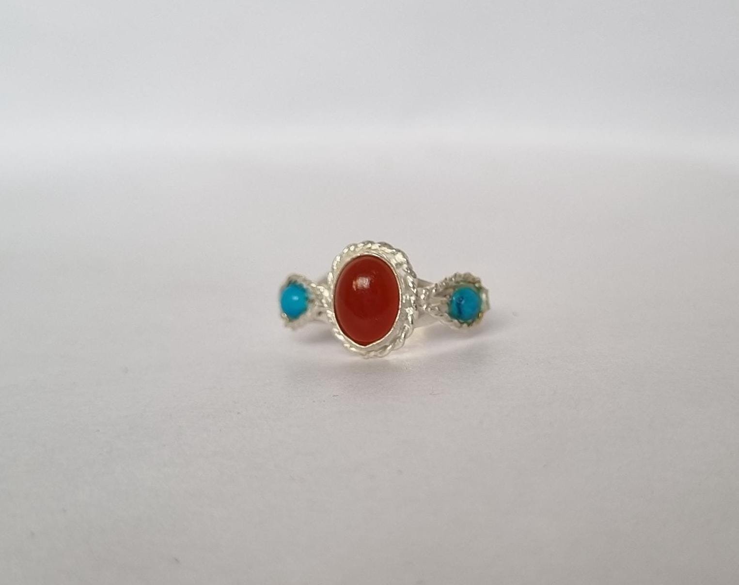 Natural Red Aqeeq (Agate) Ring, Aqeeq Ring ,Red Agate Ring, Yemeni Aqeeq Ring,aqeek Ring,Turquoise & Aqeeq Ring,Aqeeq Jewelry, Everyday Ring