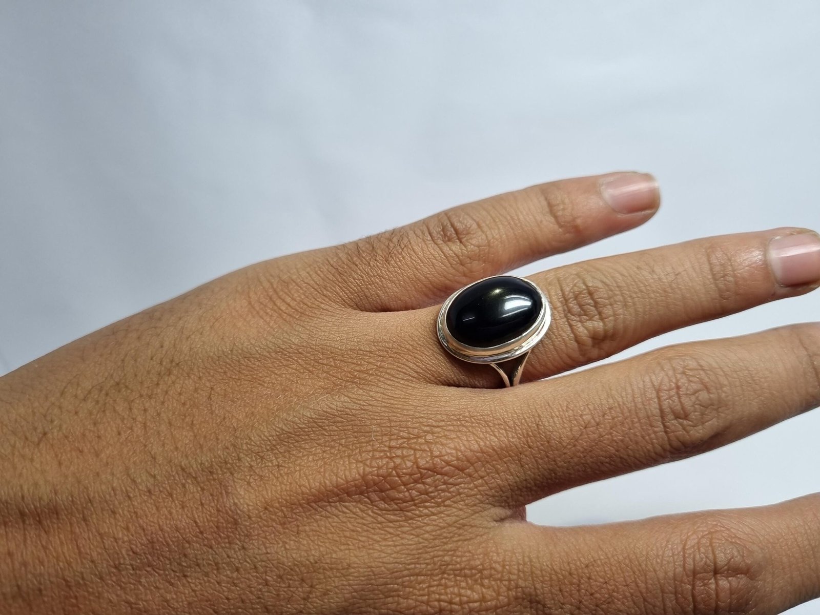 Natural Black Aqeeq (Agate) Ring , Black Agate Ring, Silver Aqeeq Ring , Handmade Silver Ring, Black Aqeeq Ring, aqeeq ring, rings for gift - Image 4