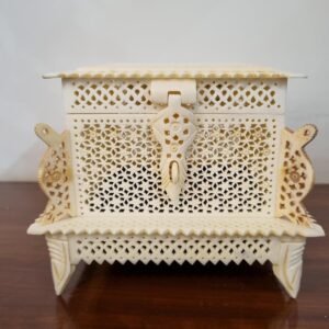 Handcrafted Camel Bone Jewelry Box (Jali Work) with Intricate Engravings,Mughal Jali Box, Engraved Box , Jewelery Box ,Engraved Mughal Box