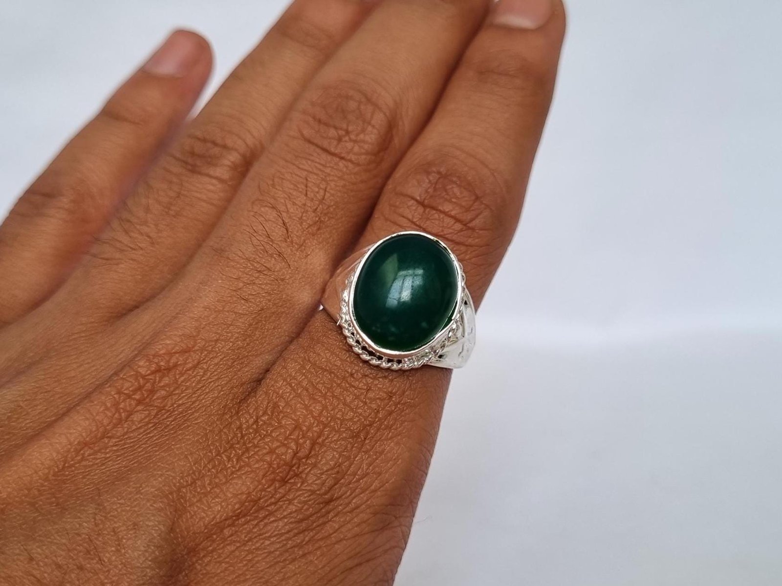 Handmade Green Onyx Ring, Onyx Ring , Gemstone Ring, sword Ring , Islamic ring, Unique design onyx ring , Rings for gift ,Handmade Ring,Gift - Image 5