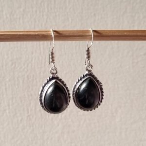 Natural Black Onyx Earring, Teardrop onyx Earrings, Black Gemstone Earring ,Earring, Anniversary Gift Earring, Teardrop Earring for Women's