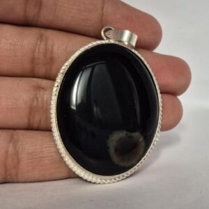 Natural Black Agate Pendant, Black Aqeeq , Gift for her ,Suleimani Aqeeq Pendant, Black Gemstone pendant, Black Aqeeq pendant,casual jewelry