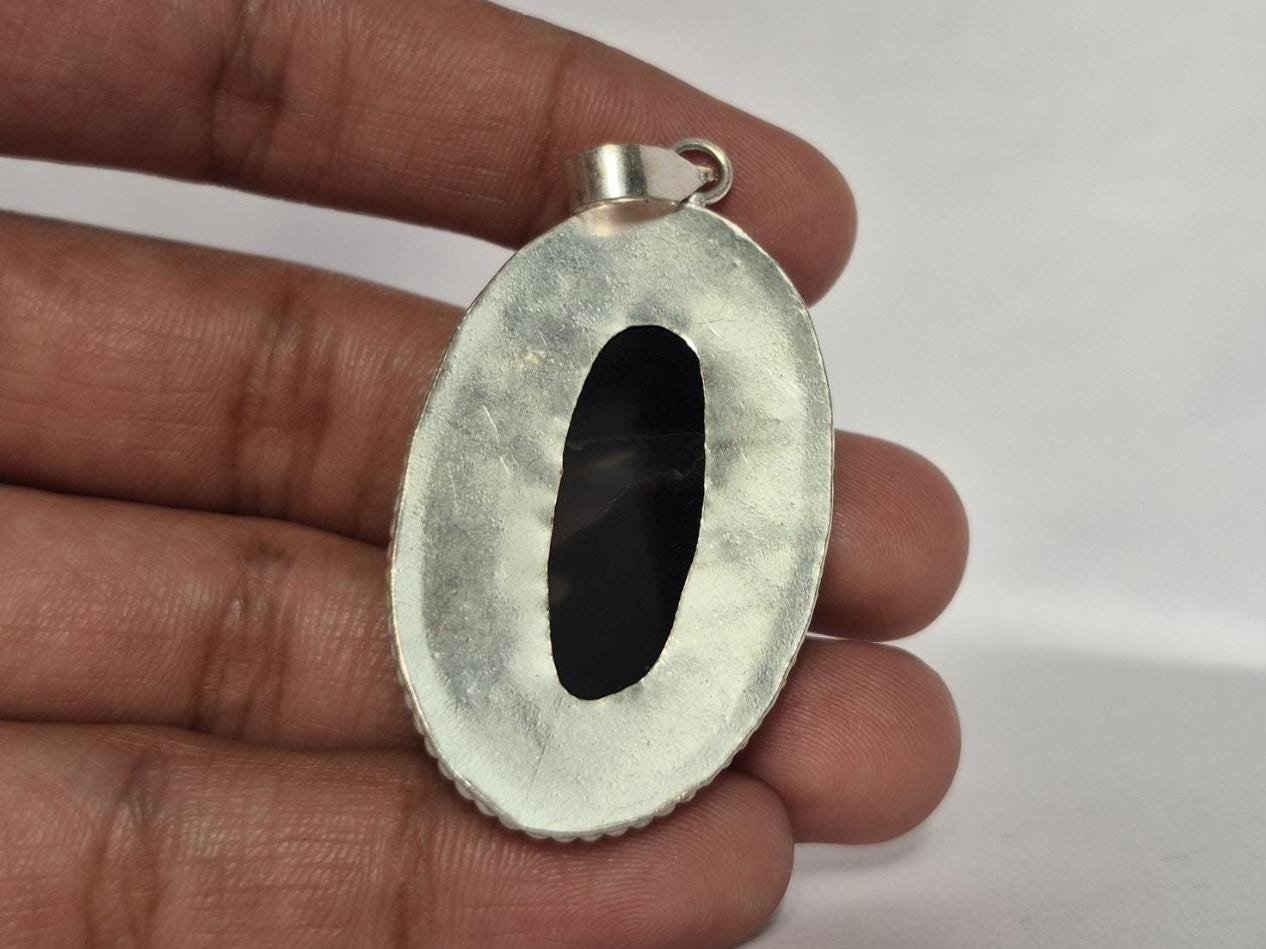 Natural Black Agate Pendant, Black Aqeeq , Gift for her ,Suleimani Aqeeq Pendant, Black Gemstone pendant, Black Aqeeq pendant,casual jewelry - Image 10