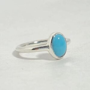 Natural Turquoise Minimalist ring, Turquoise Silver Dainty Ring,Dainty Genuine Turquoise Silver Ring, Sterling silver Ring for her,Handmade