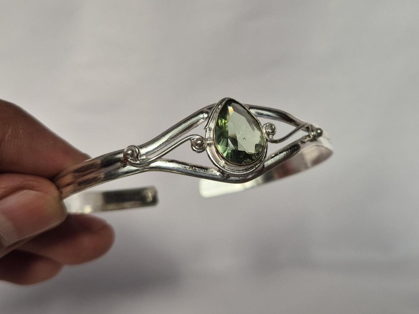 Amethyst Adjustable Bangle, Bangle ,Green gemstone Bracelet, Adjustable Bangle, Gift For Her ,Gift For Love, Everyday Bangle,Handmade Bangle