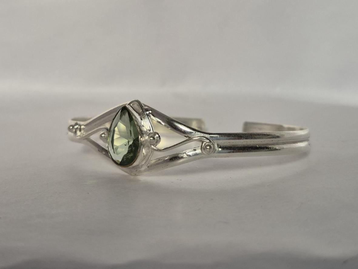 Amethyst Adjustable Bangle, Bangle ,Green gemstone Bracelet, Adjustable Bangle, Gift For Her ,Gift For Love, Everyday Bangle,Handmade Bangle - Image 4