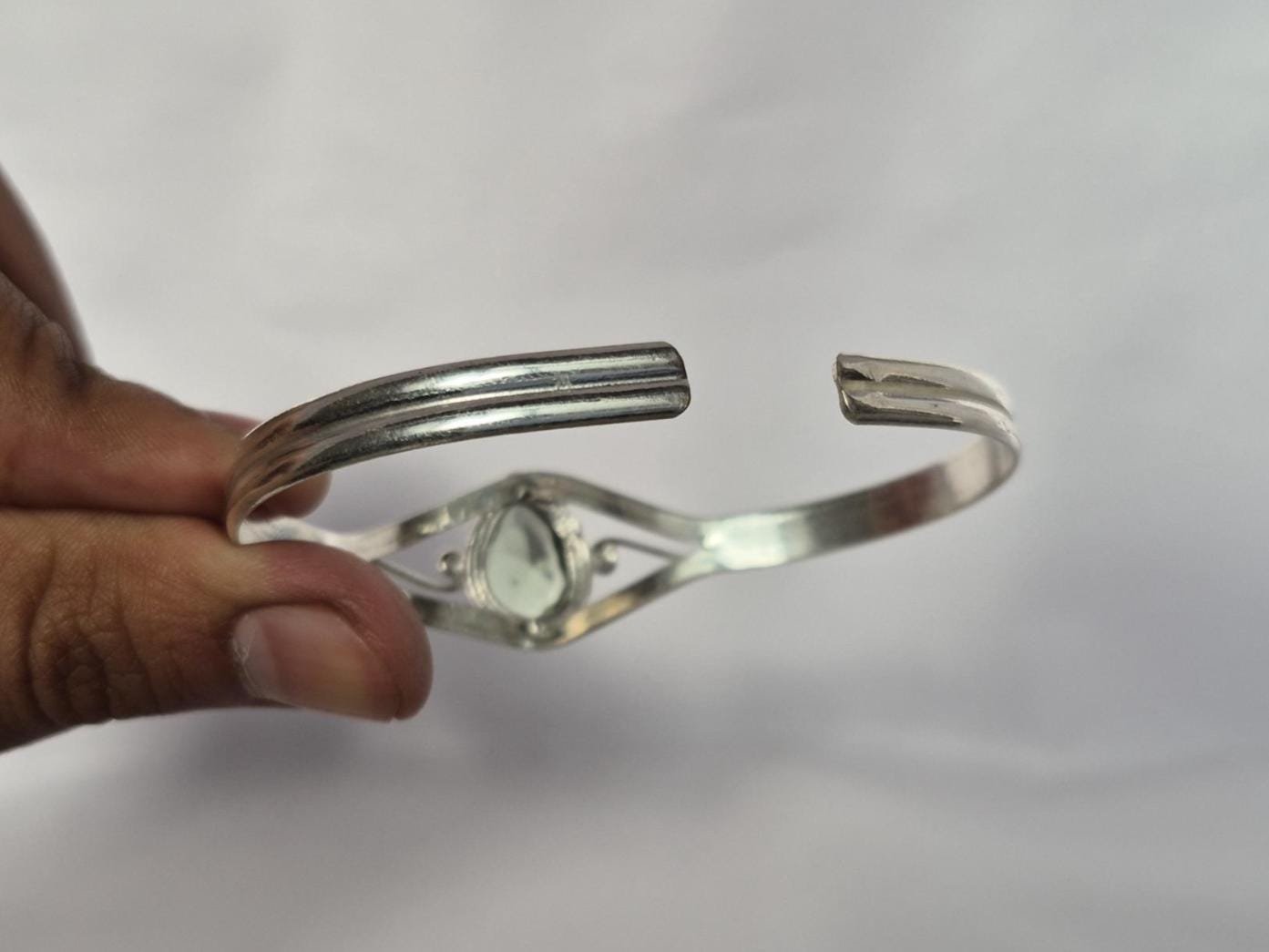 Amethyst Adjustable Bangle, Bangle ,Green gemstone Bracelet, Adjustable Bangle, Gift For Her ,Gift For Love, Everyday Bangle,Handmade Bangle - Image 6