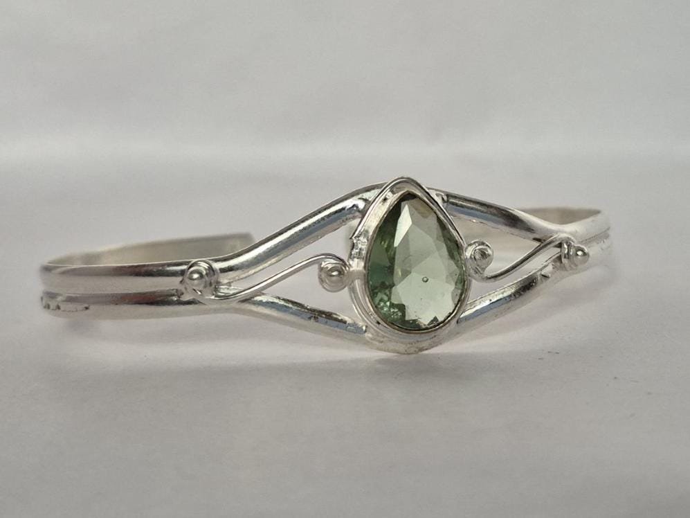 Amethyst Adjustable Bangle, Bangle ,Green gemstone Bracelet, Adjustable Bangle, Gift For Her ,Gift For Love, Everyday Bangle,Handmade Bangle - Image 3