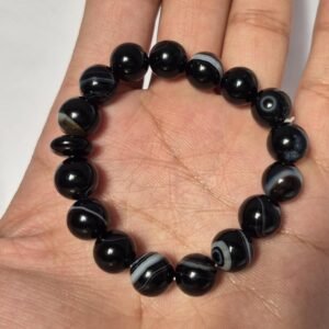 Natural Sulemani Aqeeq ( Agate ) Bracelet , Round aqeeq Bracelet, Round Beads Bracelet, Aqeeq stone Bracelet, Suleimani aqeeq jewelry