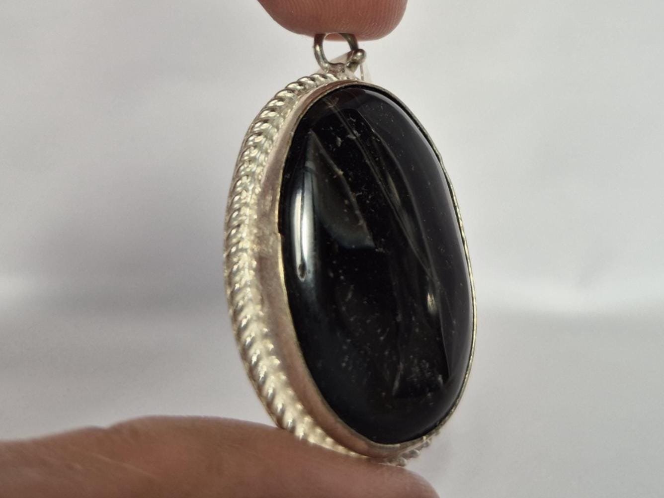 Natural Black Agate Pendant, Black Aqeeq pendant, agate necklace, Natural Gemstone pendant, black stone pendant, gifts for her ,Casual wear - Image 6