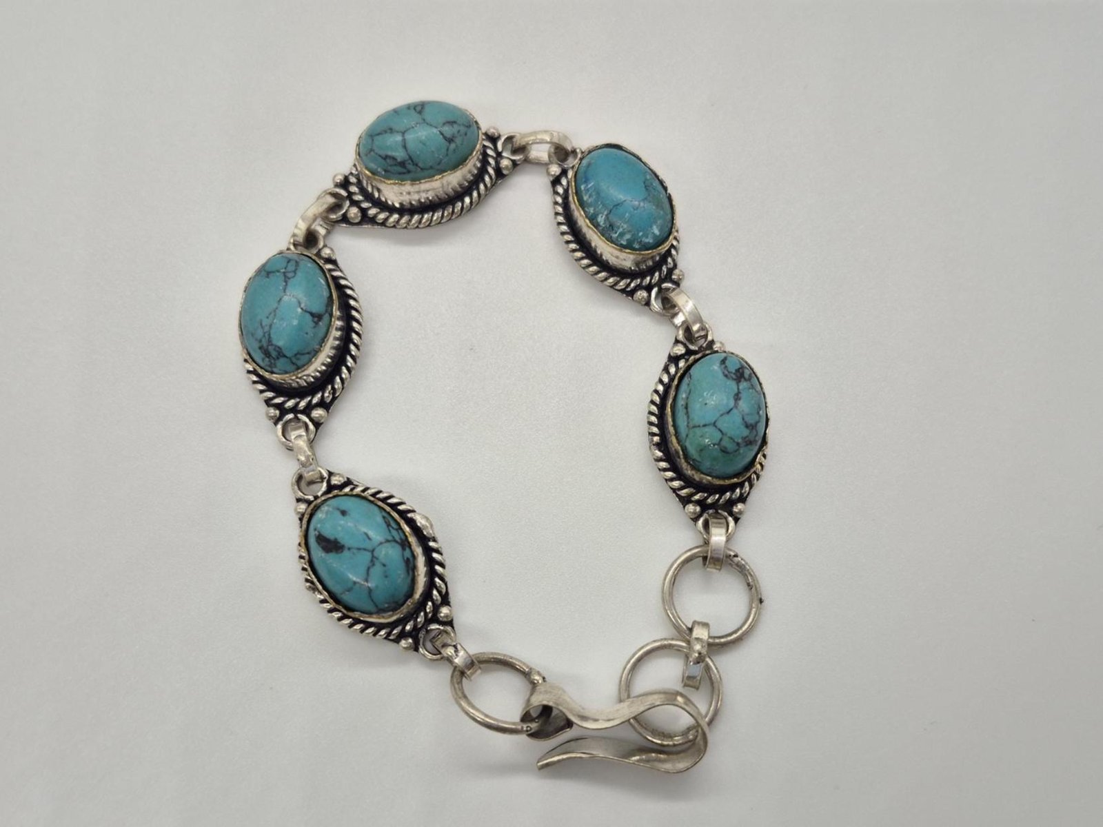 Turquoise Gemstone Bracelet, Adjustable Bracelet, Cuff Bracelet, Men's Bracelet, Charm Bracelet, worry Bracelet ,Handmade bracelet boho gift - Image 8