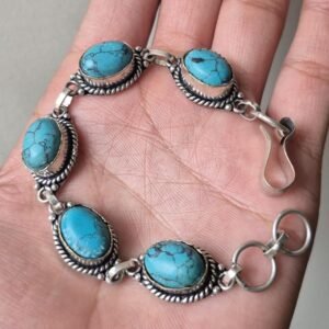 Turquoise Gemstone Bracelet, Adjustable Bracelet, Cuff Bracelet, Men's Bracelet, Charm Bracelet, worry Bracelet ,Handmade bracelet boho gift