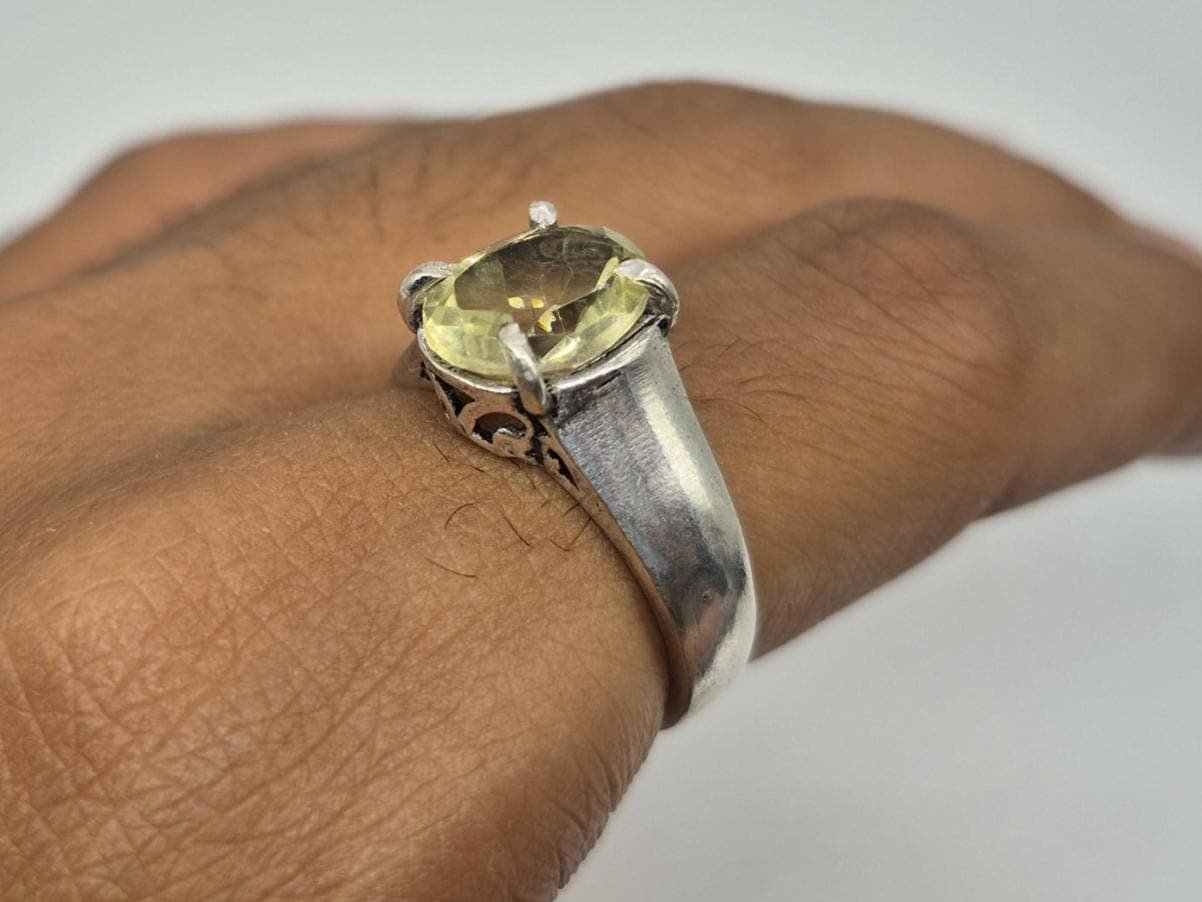 Handmade Citrine ring , yellow citrine ring , promise ring ,simple ring , special gift ring ,extraordinary gemstone ring ,gifts for women's - Image 8