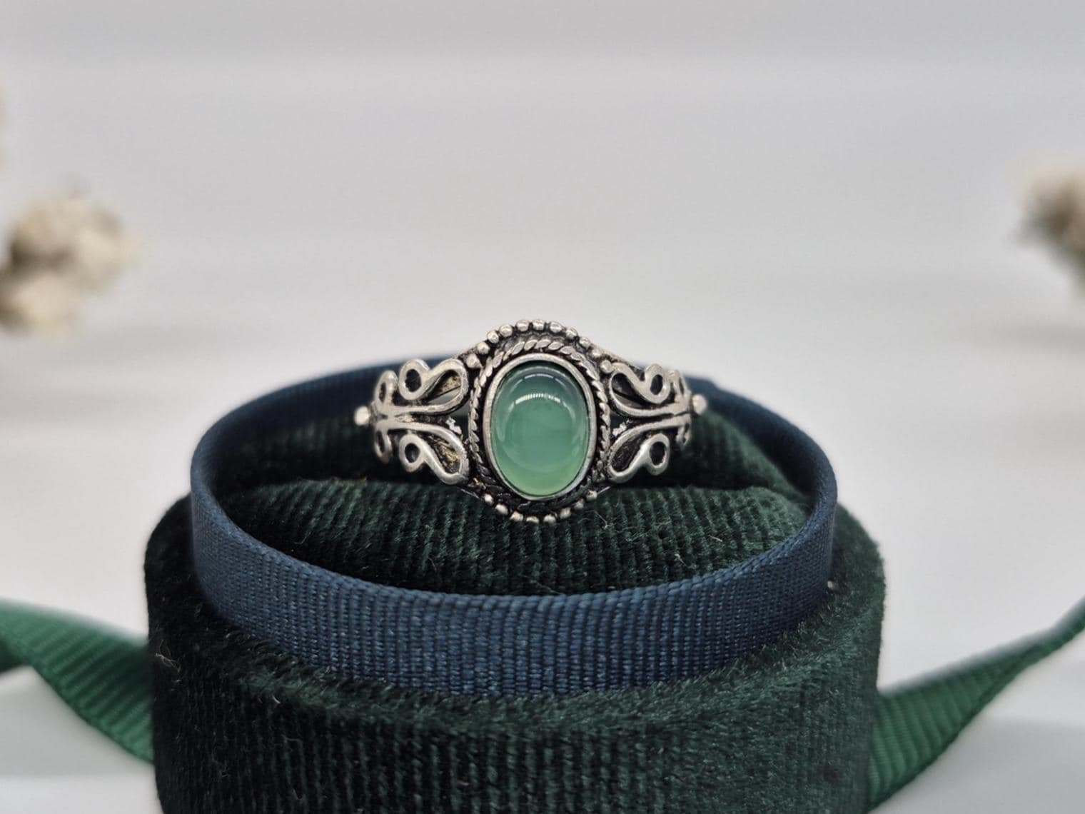 Handmade Green Onyx Ring, Adjustable Ring, unique ring, Boho ring, onyx ring, Designer Ring, Anniversary gift idea, Natural Green Onyx ring