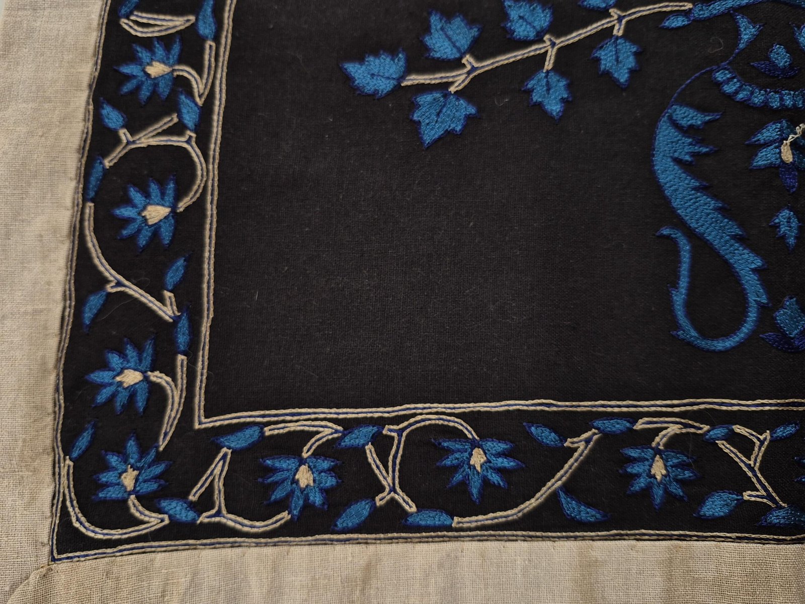 Handmade Embroidery Wall-hanging, Mughal Flower, Tree of life, Indian embroidery textile, home décor Wall-hanging, Mughal Tapestry, Wall Art - Image 4