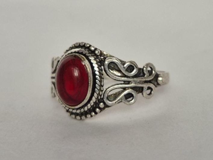 Red Garnet ring, red gemstone ring, boho statement ring, party wear ring, gifts for her, gifts for wife, Anniversary gift for her,Minimalist - Image 7