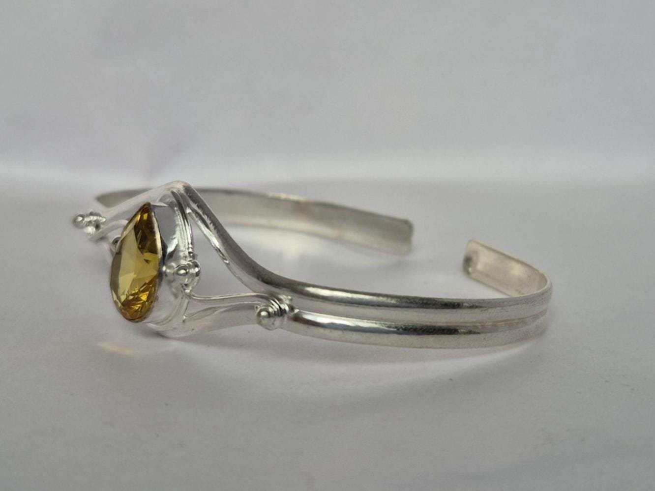 Citrine bangle, adjustable cuff bangle, Women bangle, Handmade Bangle, Adjustable Bangle, Everyday Bangle, Gift For love, Cuff Bangle ,Gift - Image 6