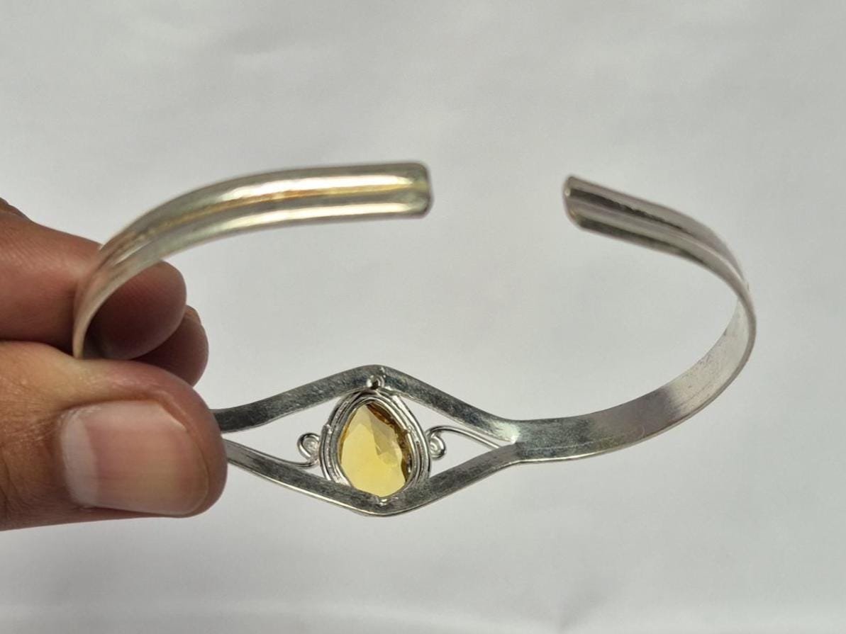 Citrine bangle, adjustable cuff bangle, Women bangle, Handmade Bangle, Adjustable Bangle, Everyday Bangle, Gift For love, Cuff Bangle ,Gift - Image 10