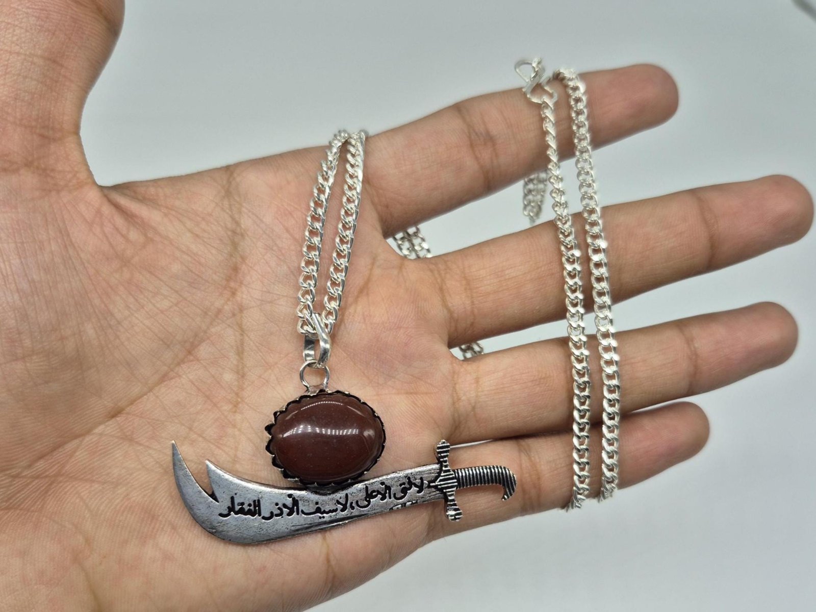 Islamic Aqeeq Sword Pendant, Zulfiqar Sword Necklace, Islamic Sword pendant, Islamic Jewelry ,Imam Ali Sword Necklace, Muslim Gifts,Zulfiqar - Image 10
