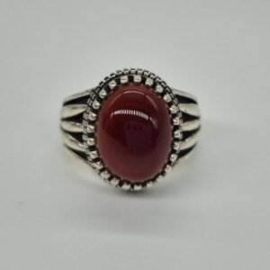 Red Aqeeq (Agate) Silver Ring , 925 silver aqeeq ring , Handmade aqeeq ring , silver ring , yemeni aqeeq ring, red agate ring ,gifts for her