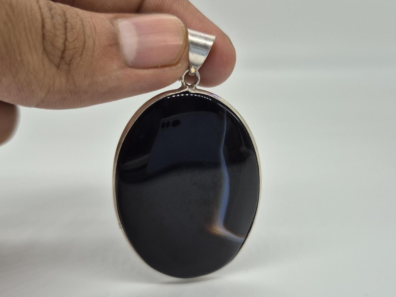 Natural Suleimani Agate Pendant, Black Aqeeq pendant, Banded agate pendant, Handmade Pendant, Sulemani Aqeeq pendant, Everyday wear pendant