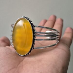 Yellow Onyx Bangle , Adjustable Bangle, Artisan Boho bangle, boho bangle, Women's bangle, Cuff Bracelet, Everyday wear Bangle, Handmade gift