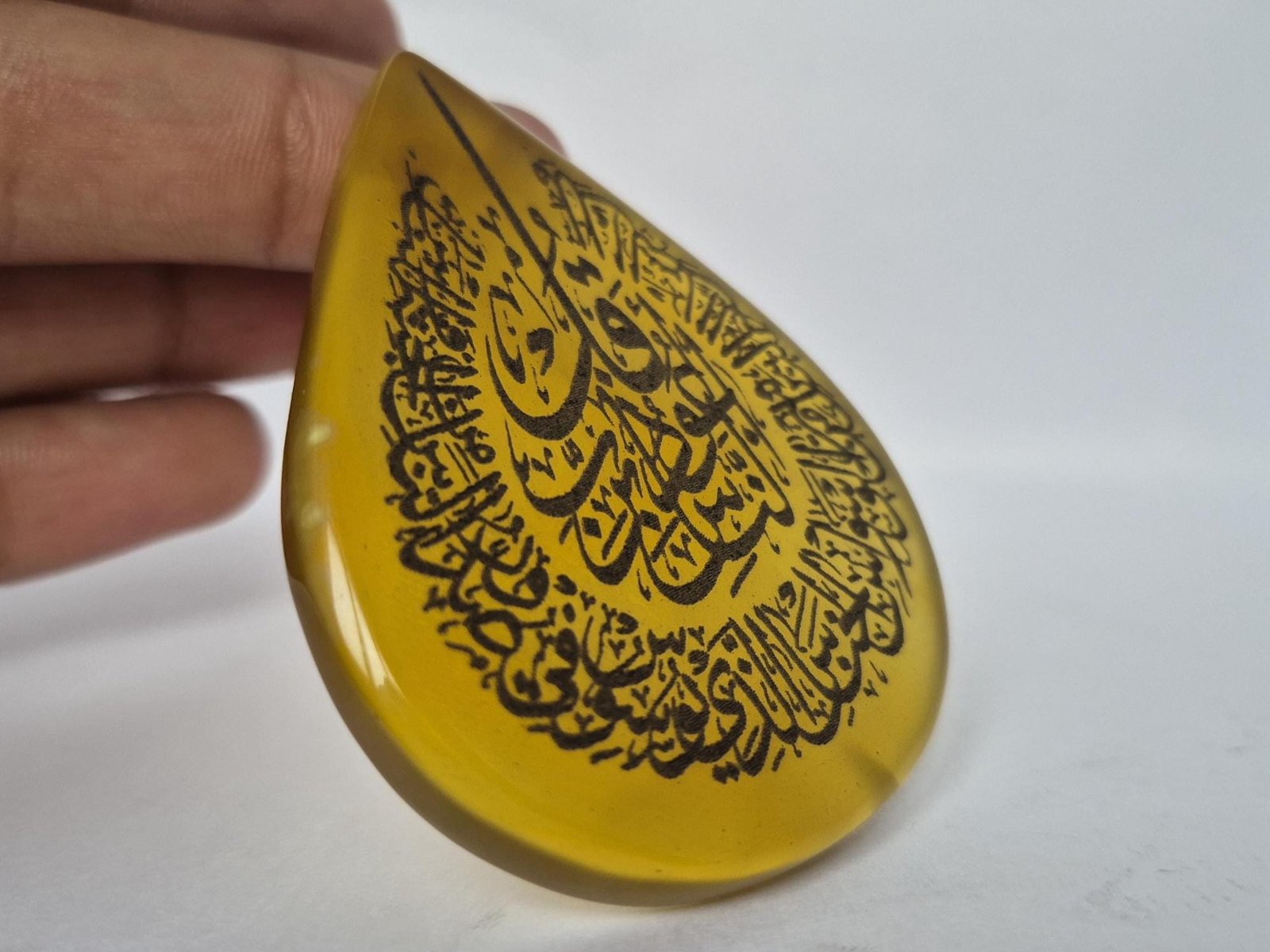 Islamic Aqeeq pendant with Surah Al-Nas Engraved, Arabic Calligraphy Pendant, Islamic Jewelry, Quran Pendant, Yellow agate best Islamic Gift - Image 5