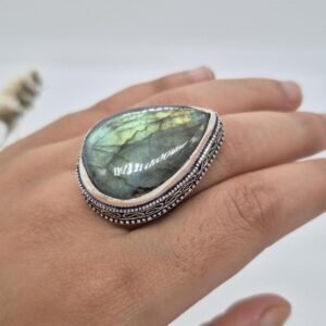 Flashing Labradorite Ring, Labrodite Ring ,Women's ring, Party wear ring, Unique Designer Ring, Handmade Ring, Anniversary Ring Gift Jewelry
