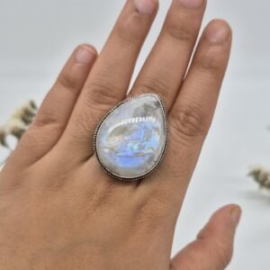 Natural Moonstone Ring, Moonstone Ring, Statement Ring, Handmade Ring, Artisan Ring ,Everyday women's ring, Anniversary gifts ,valentine gift